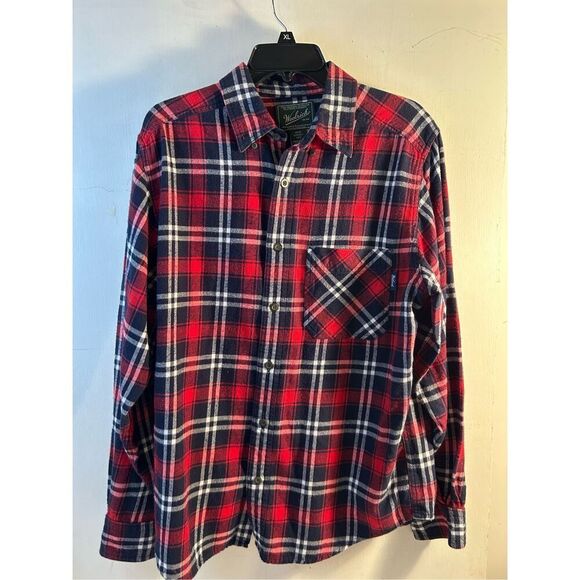 Woolrich MEns M Flannel red/blk cotton? - Picture 2 of 7